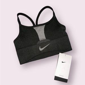 Nike Girls Dri-FIT Indy Sports Bra Black Size XS Sweat Wicking Training New
